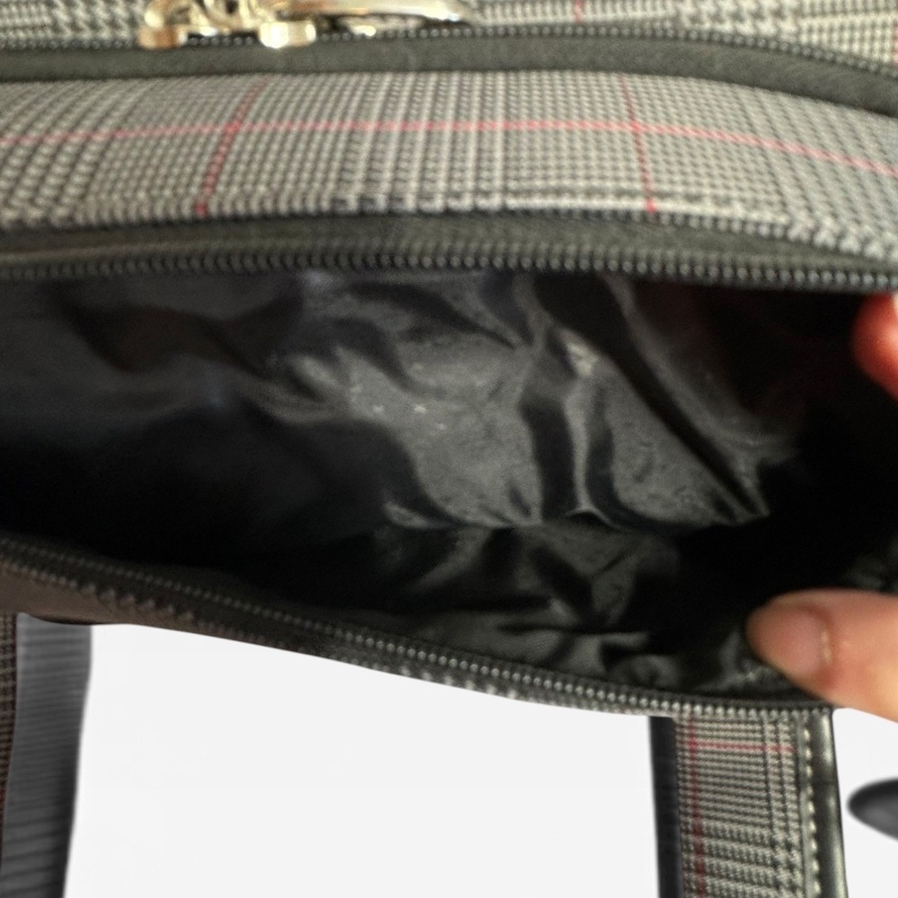 London Fog Devonshire 360UL Rolling Club Bag Unisex Carry On Grey Plaid CLEAN! - Picture 8 of 16